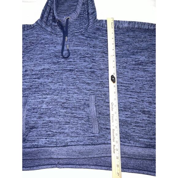 ATHLETA Sweatshirt Size S Blue Heathered Techie Blissful Hooded Poncho Pullover - Picture 8 of 16